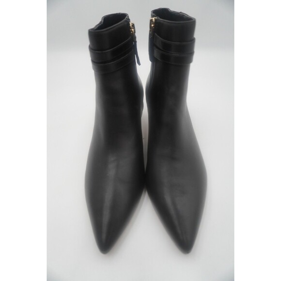 TALBOTS Iona Black Buckle Kitten Heel Pointed Toe Ankle Bootie Side Zip Size 9M - Picture 4 of 13